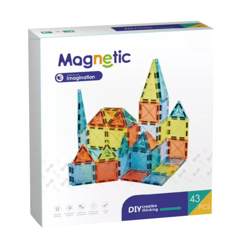 Joc de constructie magnetic - 43 piese (5.5 cm), [],bestfam.ro