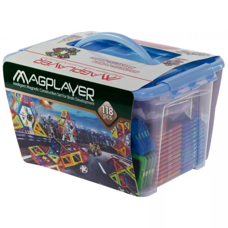 Joc de constructie magnetic - 118 piese, [],bestfam.ro