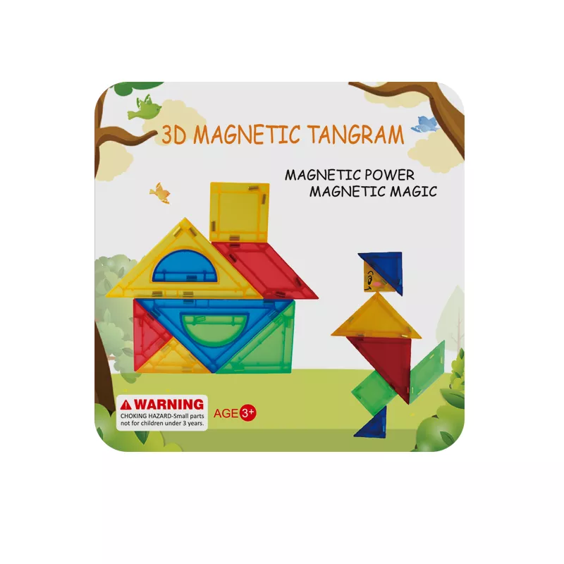 Joc de constructie magnetic - Tangram (9 piese), [],bestfam.ro