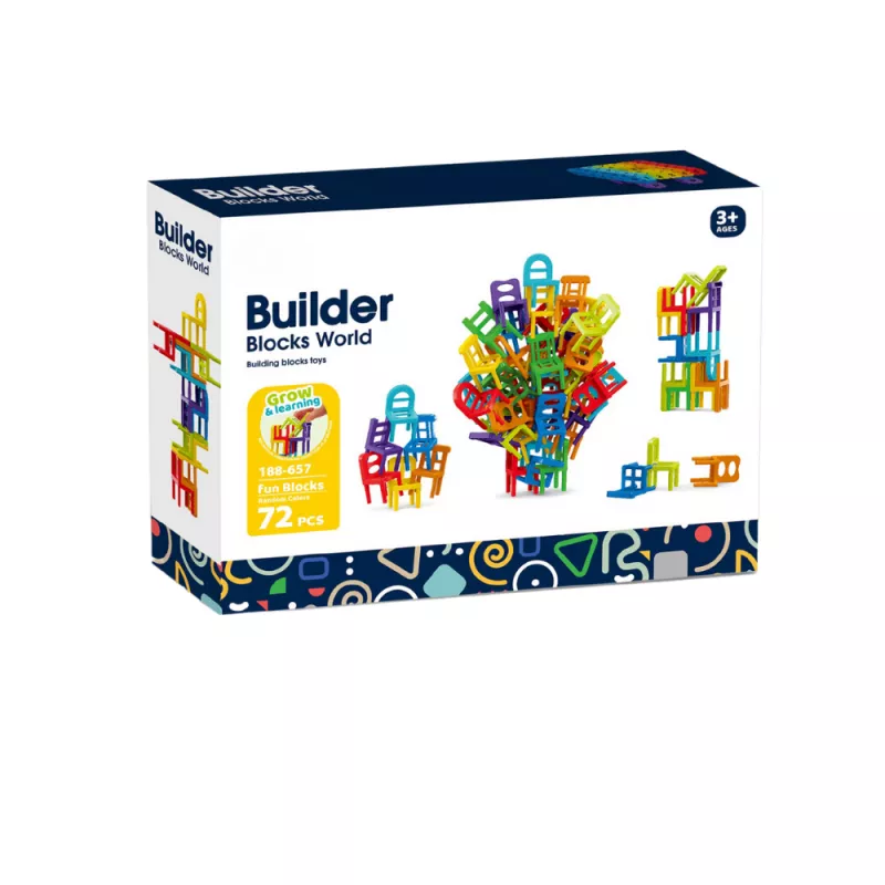 Joc de constructie STEAM - Scaune colorate (72 piese), [],bestfam.ro