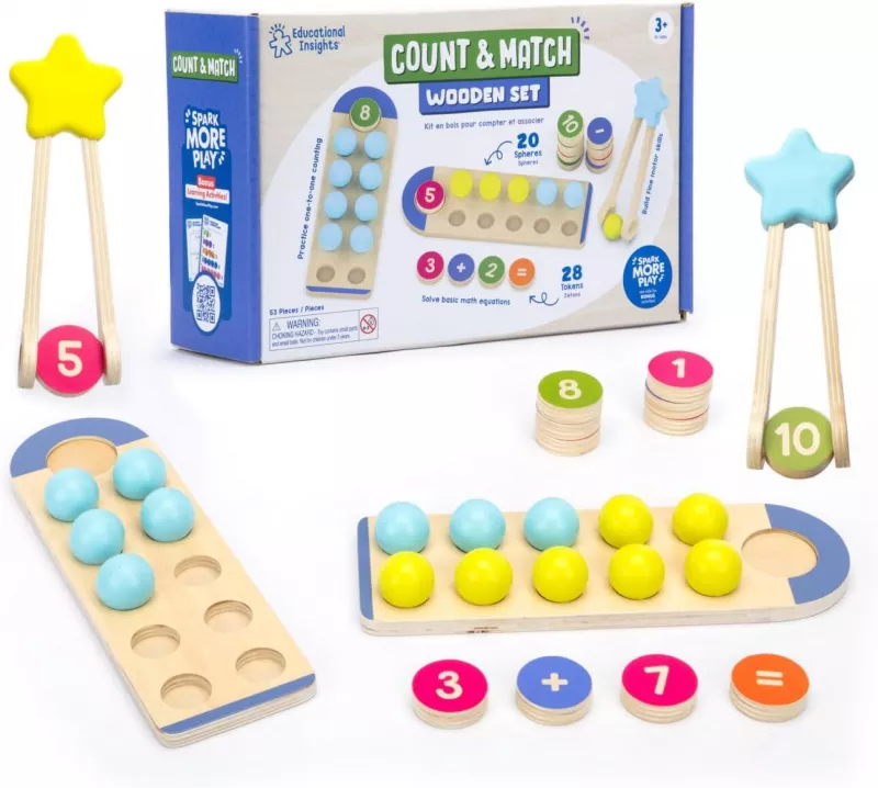 Joc din lemn - Numara si potriveste, [],bestfam.ro