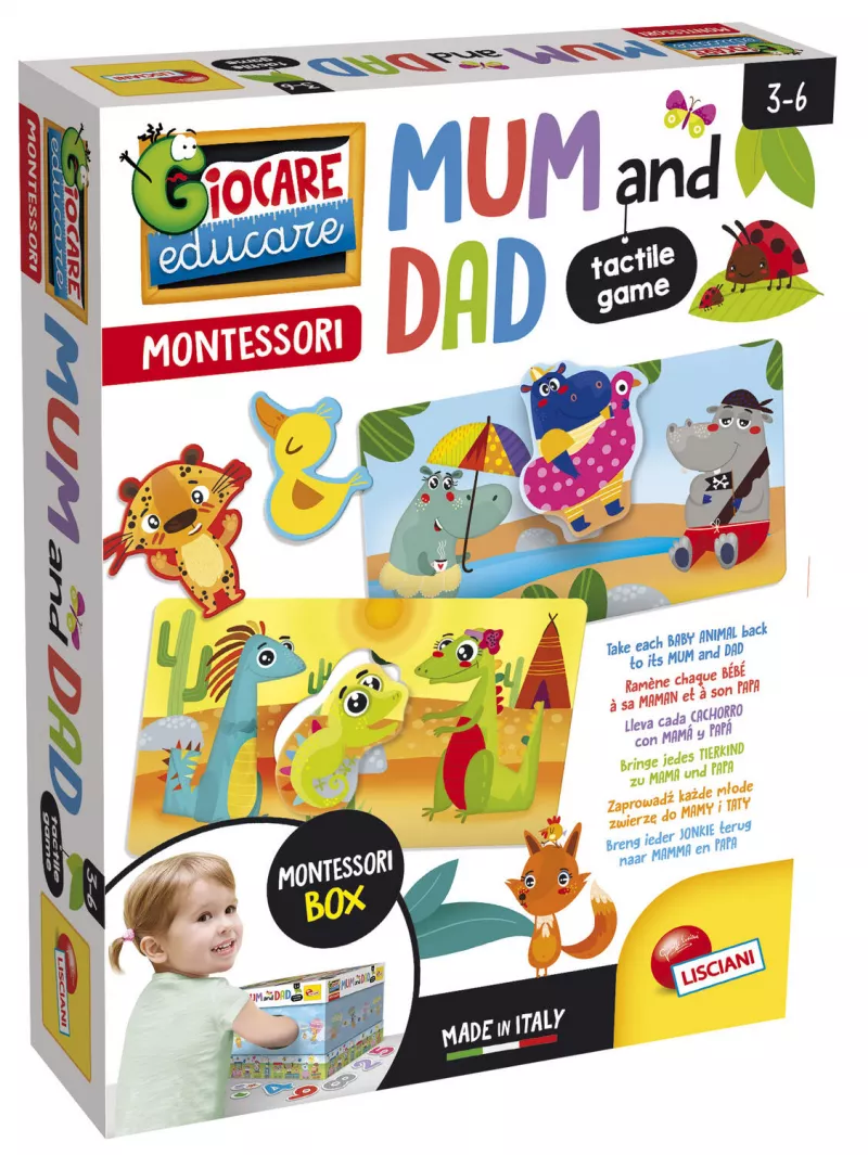 Joc tactil Montessori - Animalutele si familiile lor, [],bestfam.ro