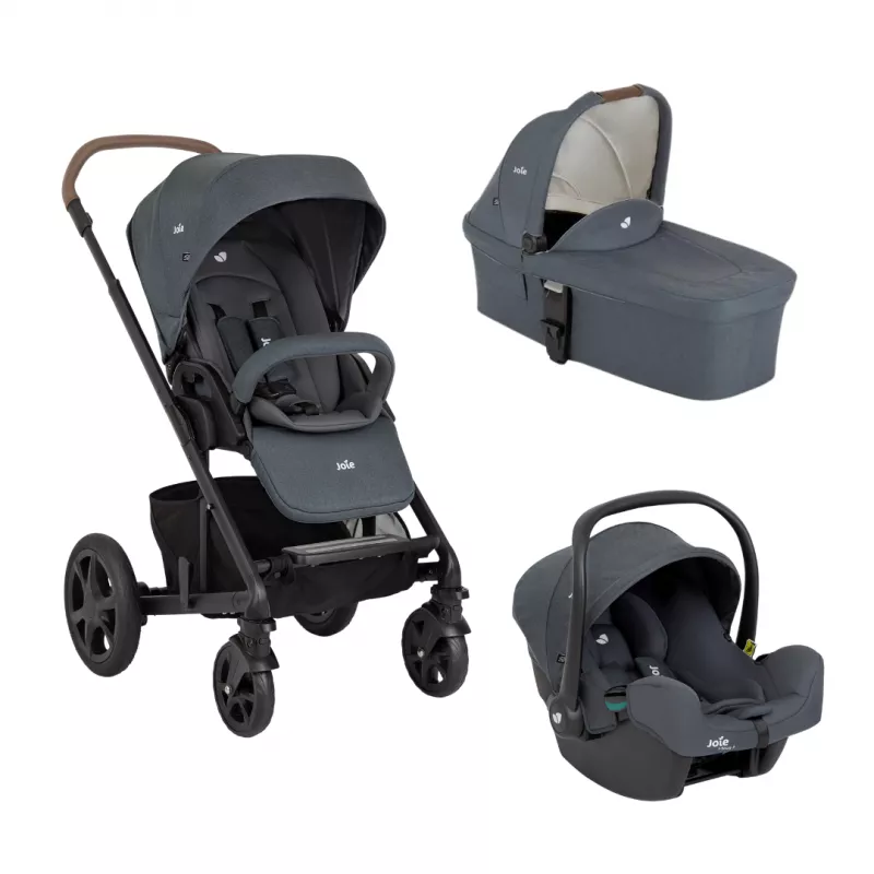 Joie - Carucior pentru copii multifunctional 3 in 1 Chrome Dlx Moonlight (Carucior Chrome DLX + Landou Moonlight + Scoica i-Snug Moonlight), [],bestfam.ro