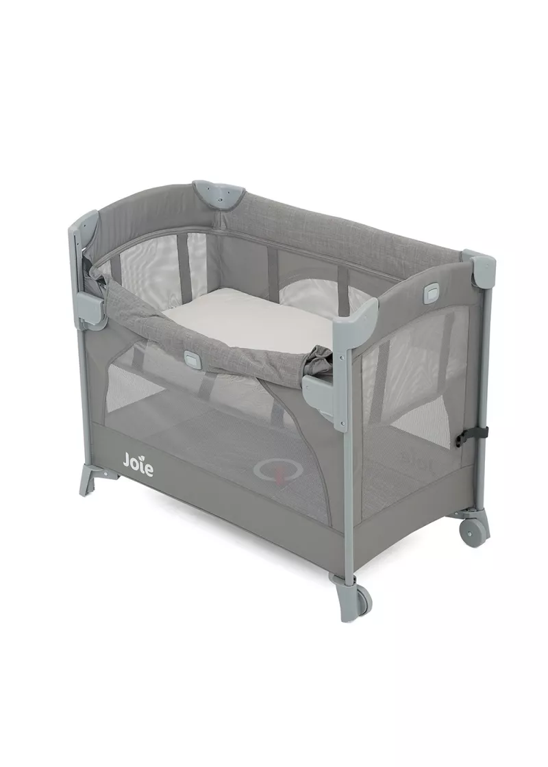 Joie - Patut pliant pentru cosleeping Kubbie Foggy Gray, [],bestfam.ro