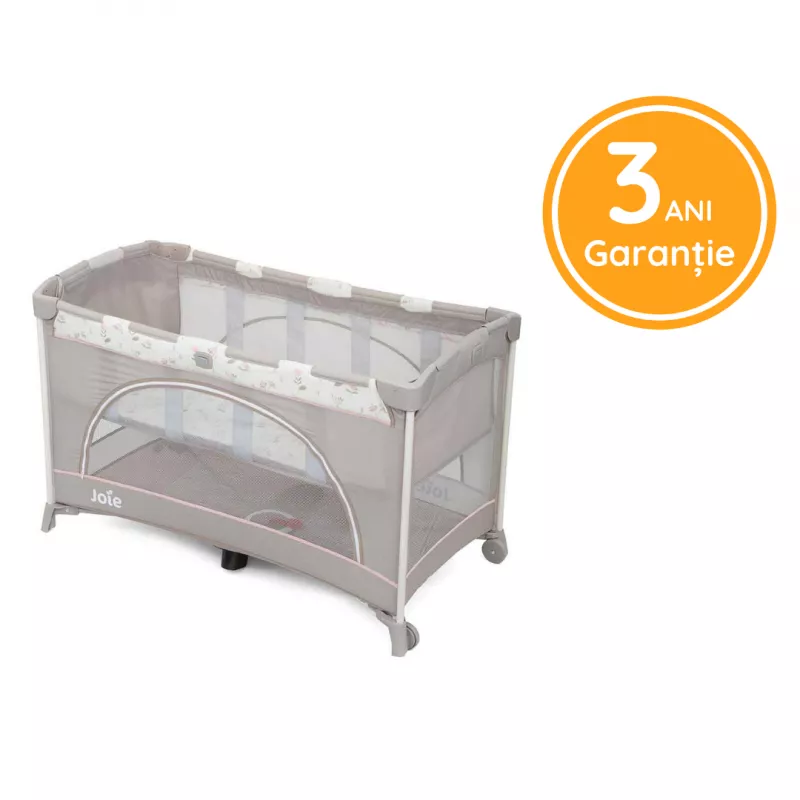 Joie - Patut pliant cu 2 niveluri Allura 120 cm, Flowers Forever, [],bestfam.ro