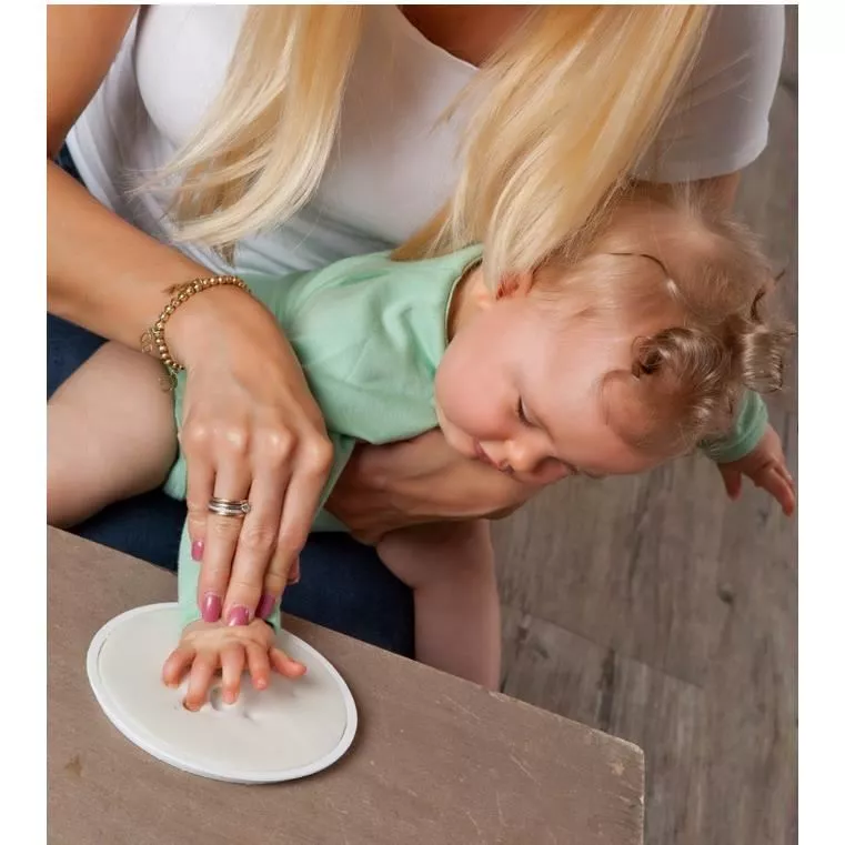 Kit dublu mulaj organic pentru amprenta mana si picior bebelusi - Grunspecht, [],bestfam.ro