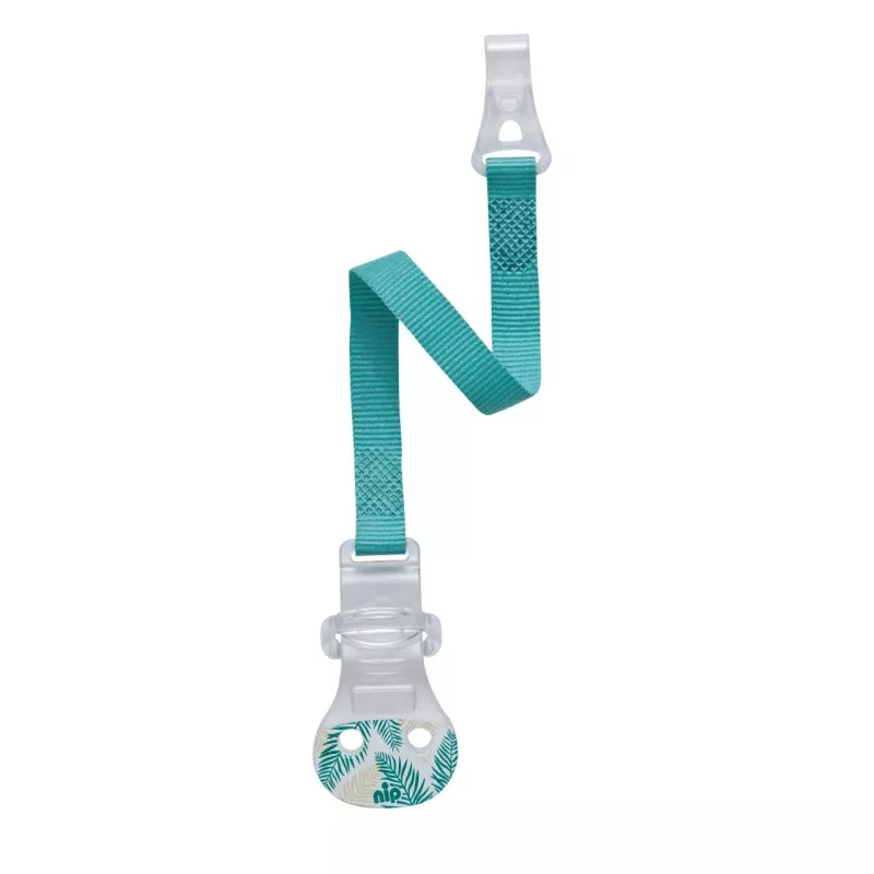 Lant cu carlig de prindere pentru suzete, banda textila, 0+ luni, nip 38375, albastru, [],bestfam.ro