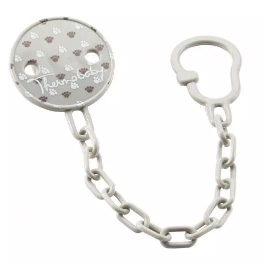 Lantisor suzeta cu clips - Paws grey - Thermobaby, [],bestfam.ro