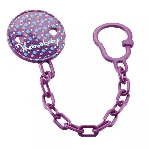 Lantisor suzeta cu clips - Stars purple - Thermobaby, [],bestfam.ro