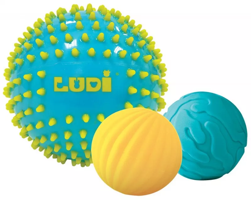 Set - 3 mingii senzoriale - Bleu - Ludi, [],bestfam.ro