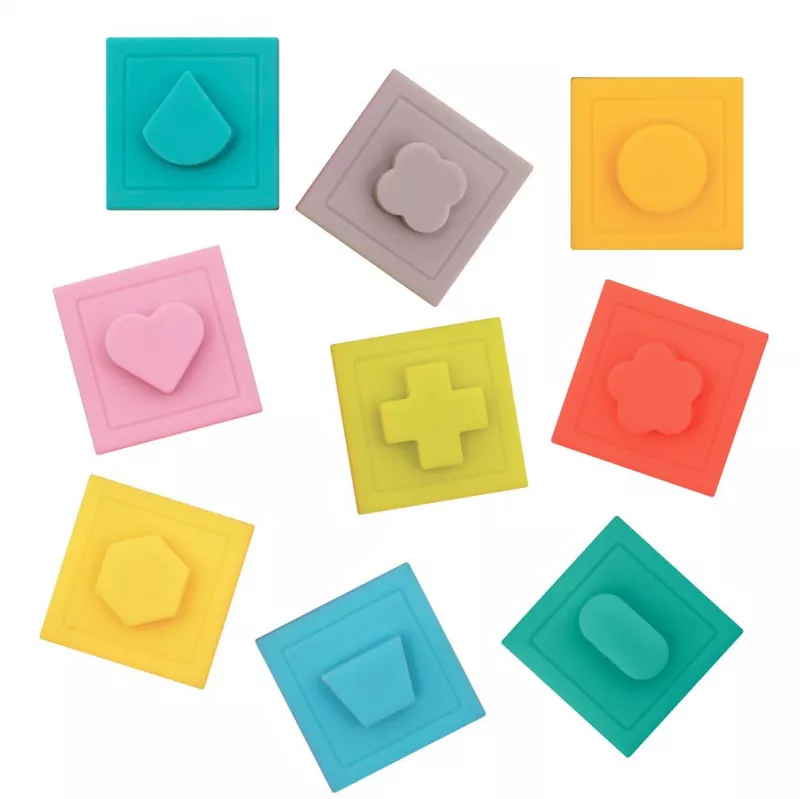 Set 9 cuburi - Primul joc de construit al bebelusului - Ludi, [],bestfam.ro
