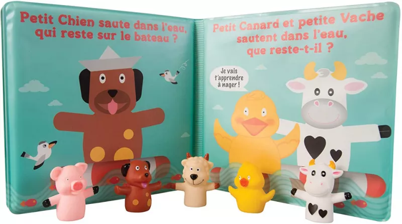 LUDI Set de baie carte si marionete pentru degete, [],bestfam.ro