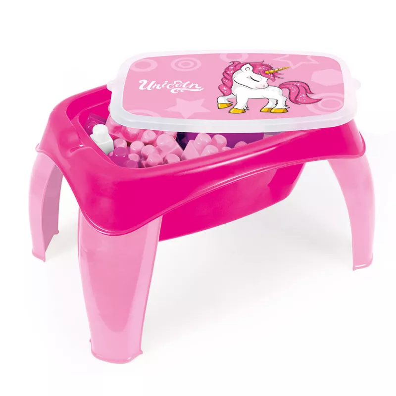 Masuta de activitati cu 30 cuburi de construit - Unicorn, [],bestfam.ro