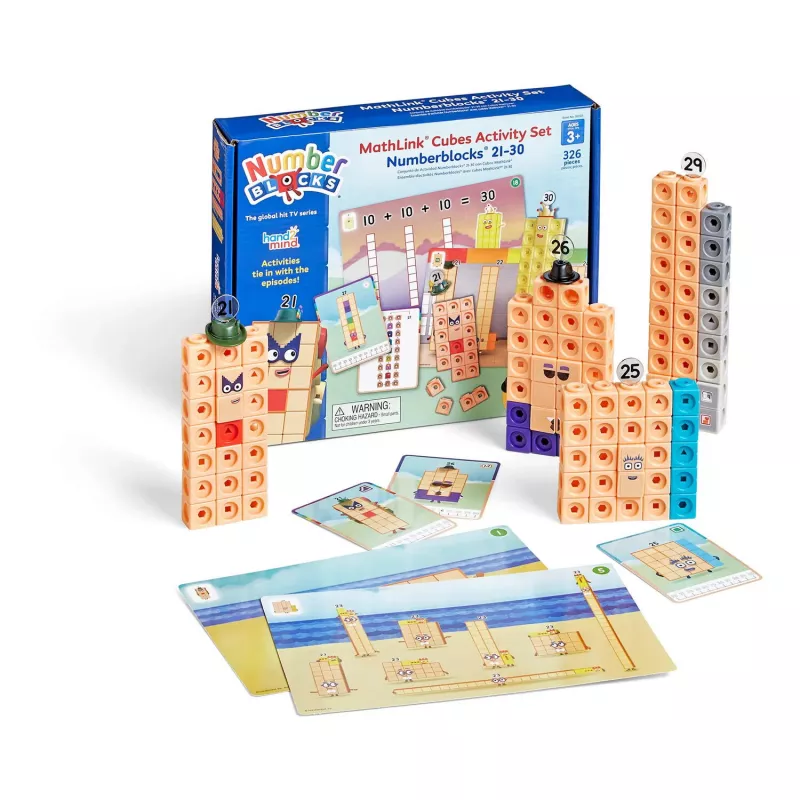 MathLink®Cubes Numberblocks in engleza Set de activitati de la 21 - 30, [],bestfam.ro