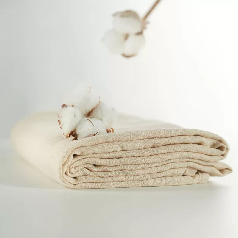 ONINO - Muselina multifunctionala din bumbac 100% organic, HUG.me, Creamy Vanilla, x1 bucata, 120 x 120 cm, certificata GOTS, [],bestfam.ro