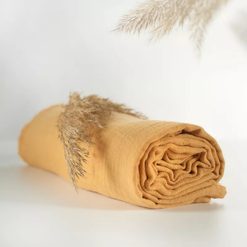 ONINO - Muselina multifunctionala din bumbac 100% organic, HUG.me, Honey Gold, x1 bucata, 120 x 120 cm, certificata GOTS, [],bestfam.ro