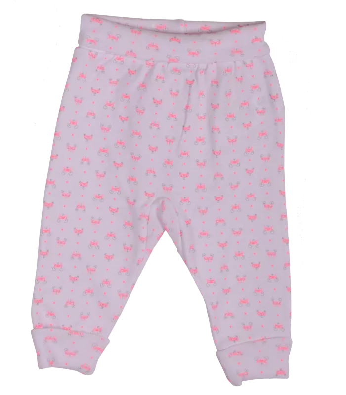 PANTALONI BEBE CU IMPRIMEU ROZ  PISOI 18 luni, [],bestfam.ro