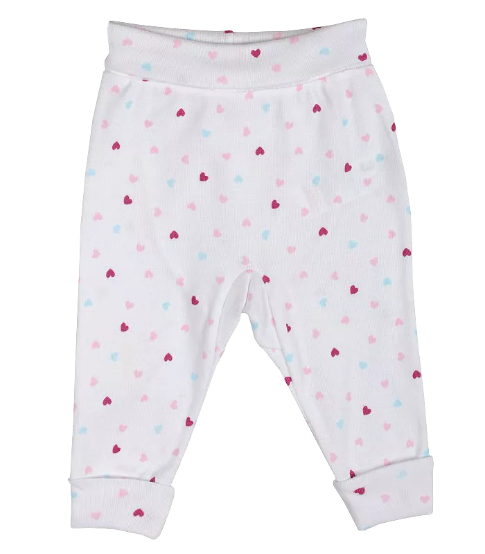 Pantaloni cu manste din bumbac 100% si inimioare colorate 6 luni, [],bestfam.ro