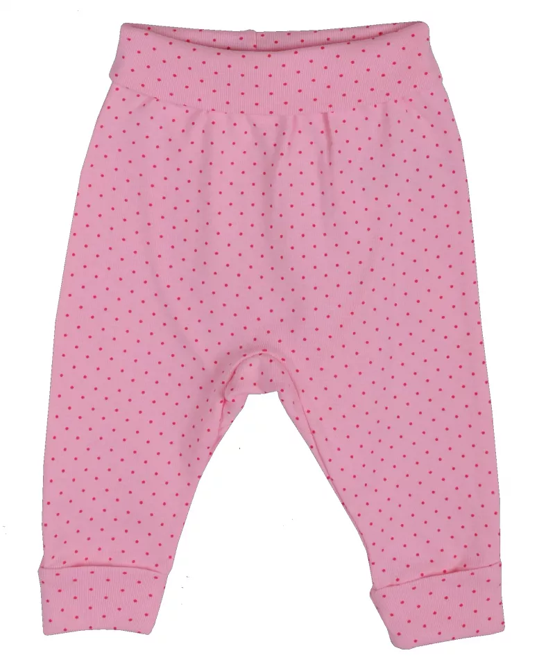 Pantaloni cu mansete din bumbac 100% si picatele rosii 12 luni, [],bestfam.ro
