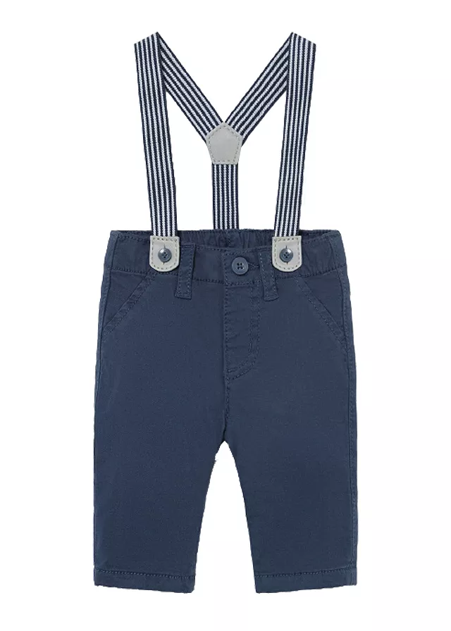 Pantaloni lungi cu bretele - bleumarin - Mayoral  4-6 luni, [],bestfam.ro