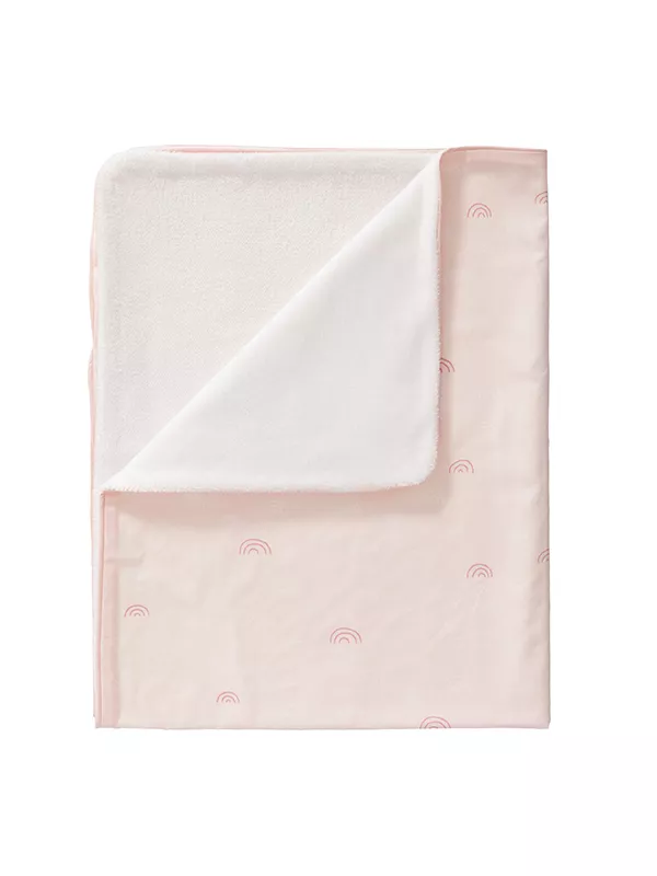 Păturică căptușită din bumbac organic, cu model Rainbow rose, [],bestfam.ro