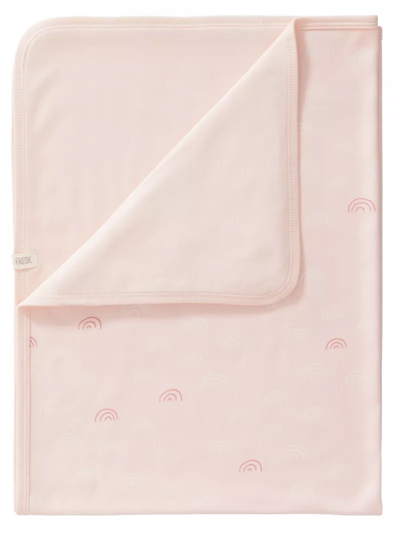 Păturică din bumbac organic, cu model Rainbow rose, [],bestfam.ro