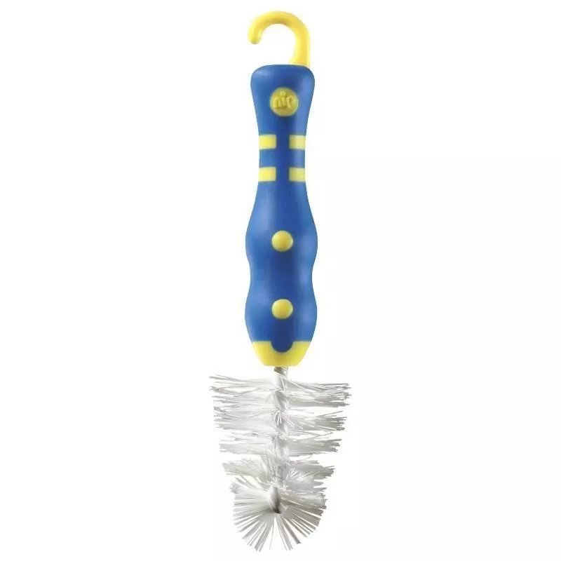 Perie mini pentru suzete si tetine, cu maner antialunecare, 0+ luni, nip 37011, [],bestfam.ro