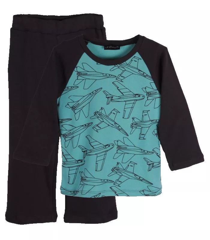 Pijama bicolora Avioane 5 ani, [],bestfam.ro