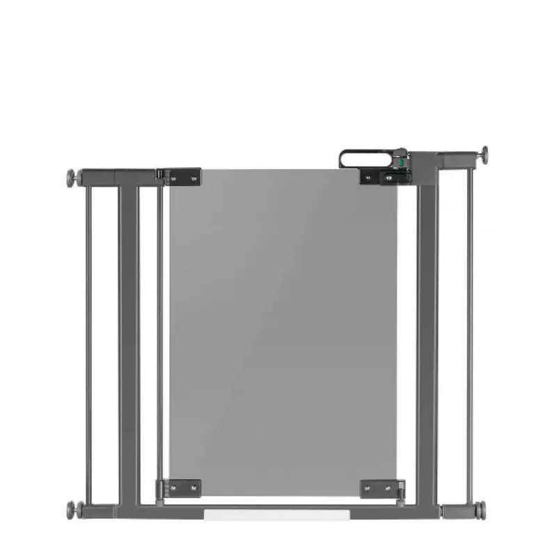 Poarta de siguranta Reer DesignLine Puristic, presiune, 76-96 cm, metal + plexiglas gri, 46031, [],bestfam.ro