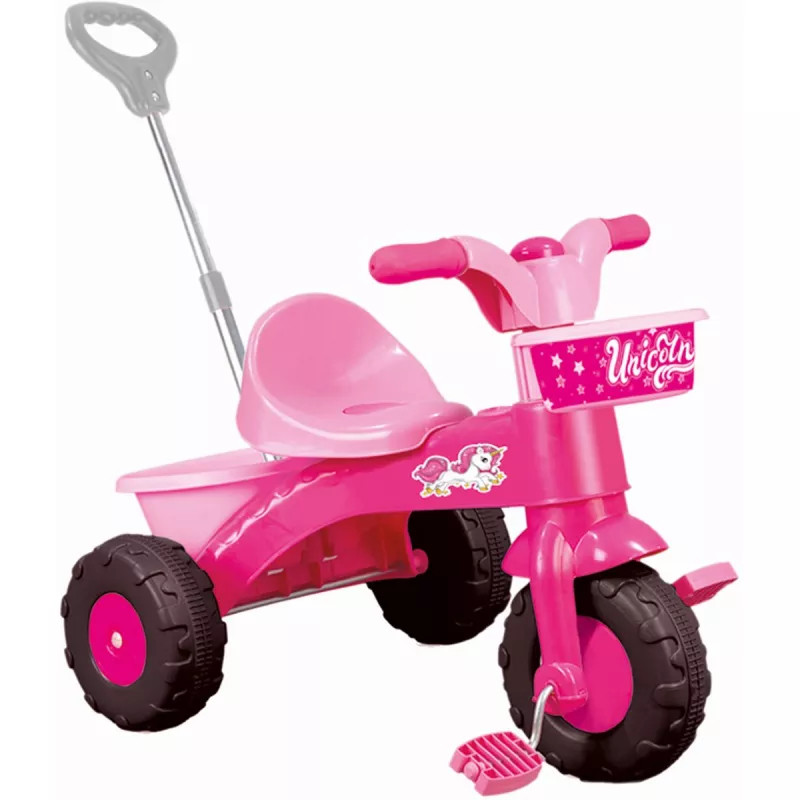 Prima mea tricicleta roz cu maner - Unicorn - Dolu, [],bestfam.ro