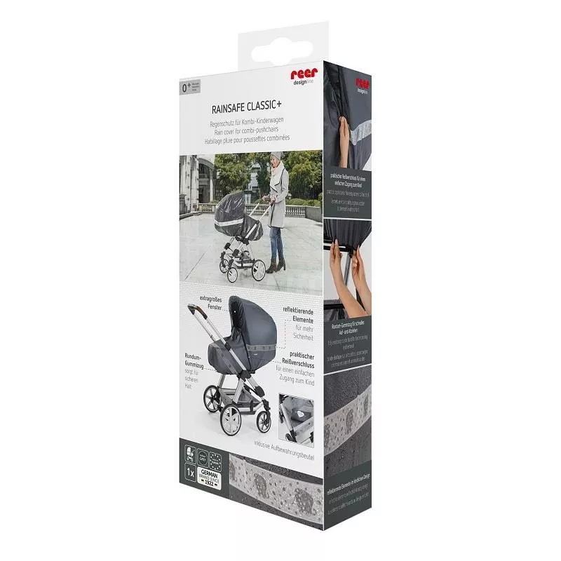 Protectie de ploaie universala cu fermoar pentru carucioare RainSafe Classic+ REER 84031, [],bestfam.ro