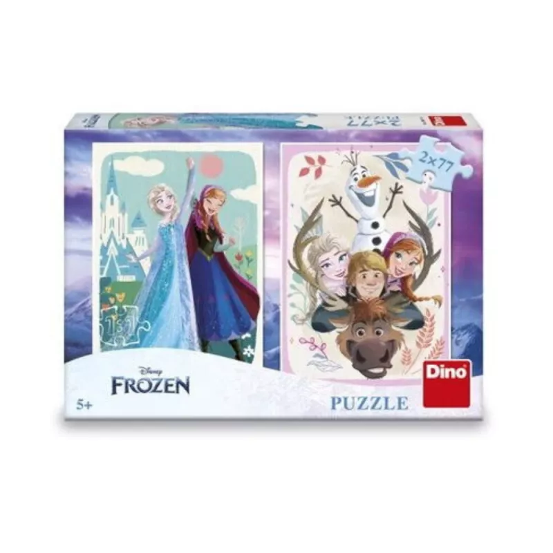 Puzzle 2 in 1 - Anna si Elsa (2 x 77 piese), [],bestfam.ro