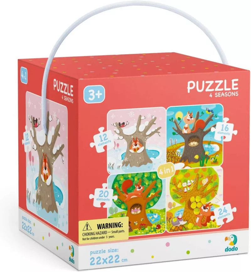Puzzle 4 in 1 - Anotimpurile (12, 16, 20, 24 piese), [],bestfam.ro