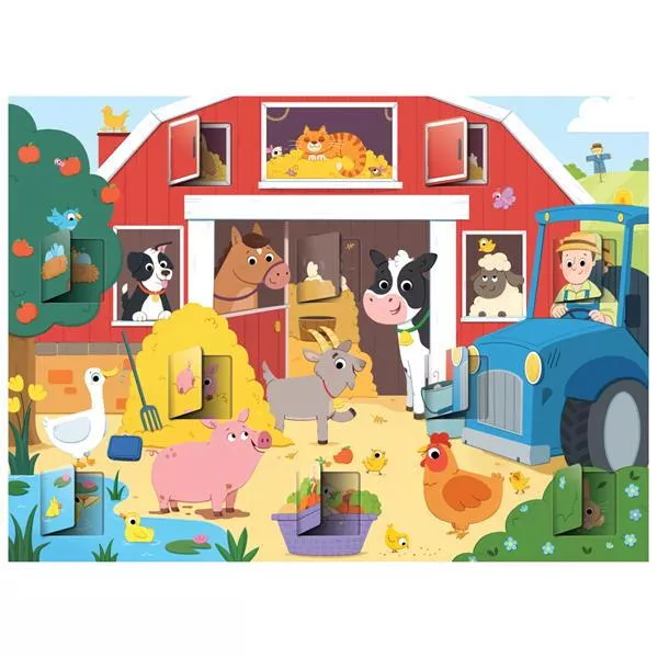Puzzle cu surprize - Distractie la ferma (20 piese), [],bestfam.ro