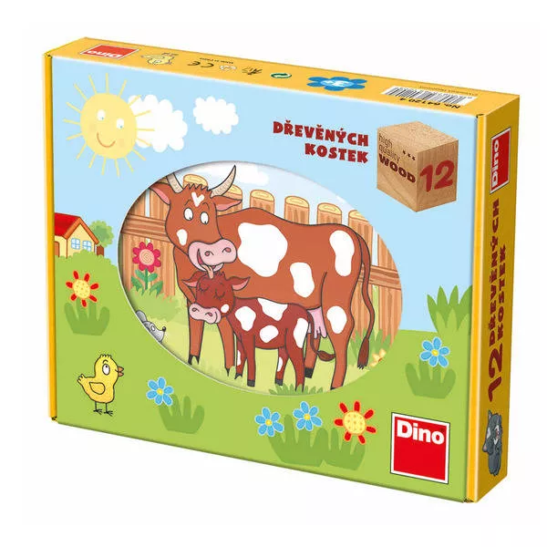 Puzzle cubic - Animale de la ferma, [],bestfam.ro