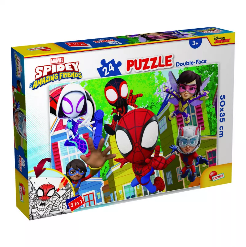 Puzzle de colorat -  Distractie cu paienjenelul Marvel si prietenii lui uimitori (24 piese), [],bestfam.ro