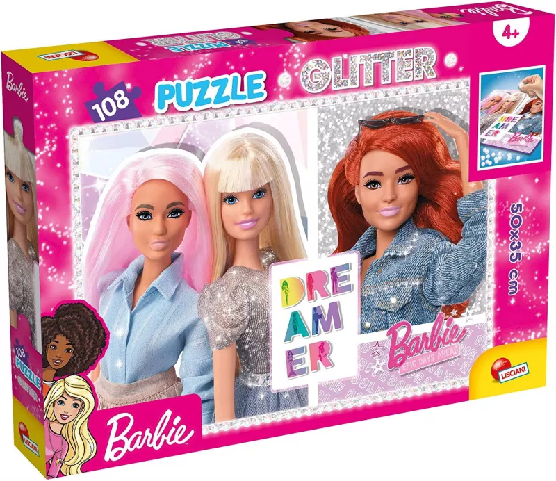 Puzzle GLITTER Barbie - Cele mai bune prietene (108 de piese), [],bestfam.ro