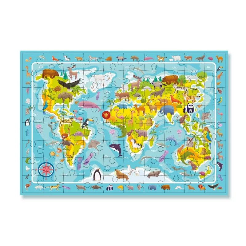 Puzzle - Harta animalelor lumii (80 piese), [],bestfam.ro