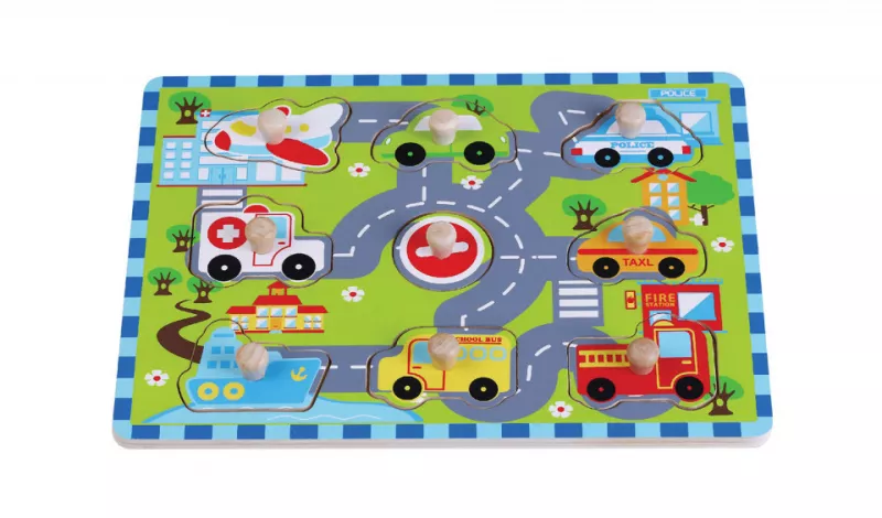 Puzzle incastrat - Masini - Jumini, [],bestfam.ro