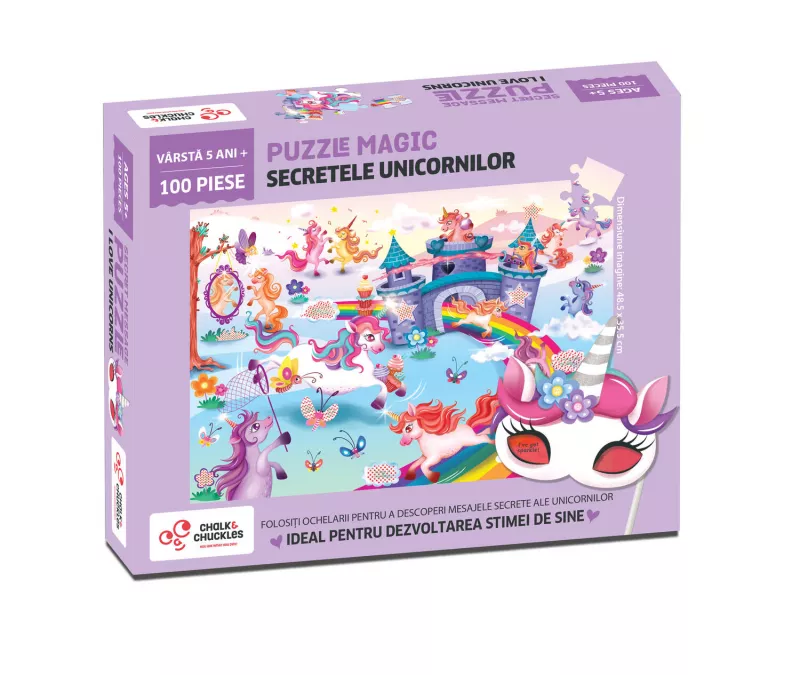 Puzzle magic - Secretele unicornilor (100 piese), [],bestfam.ro