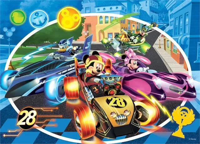 Puzzle de colorat - Mickey in cursa (24 piese), [],bestfam.ro