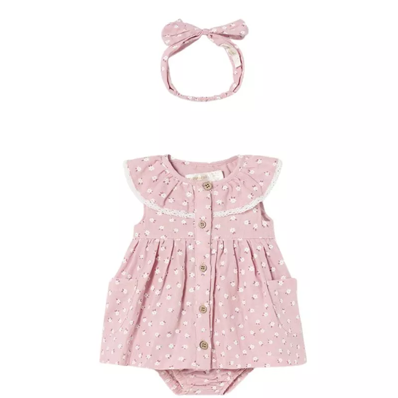 Rochie  + bentita +chilotei- roz - Mayoral  12 luni, [],bestfam.ro