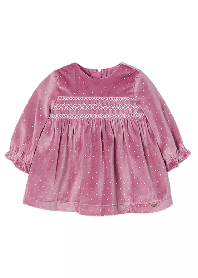 Rochie catifea - Roz - Mayoral 12 luni, [],bestfam.ro