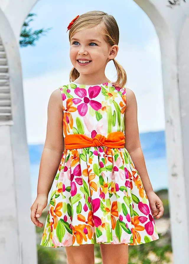 Rochie cu funda, spate - flori - Mayoral     , [],bestfam.ro