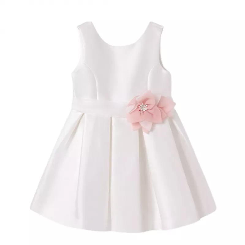 Rochie din mikado cu floare roz in talie - Abel&lula  6 ani (116 cm), [],bestfam.ro