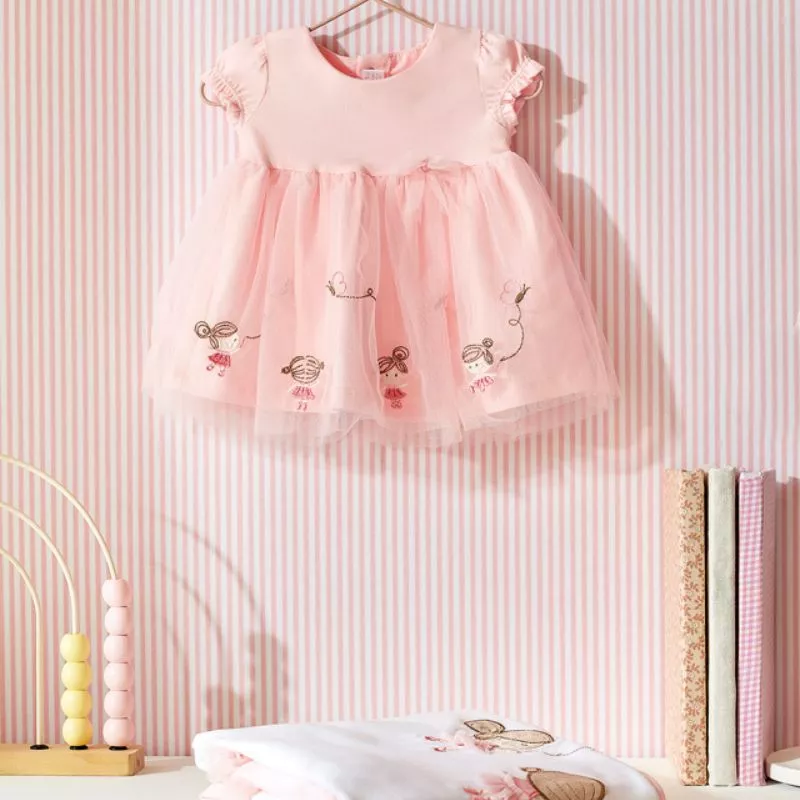 Rochie Rosa baby tul brodat - Mayoral  2-4 luni, [],bestfam.ro