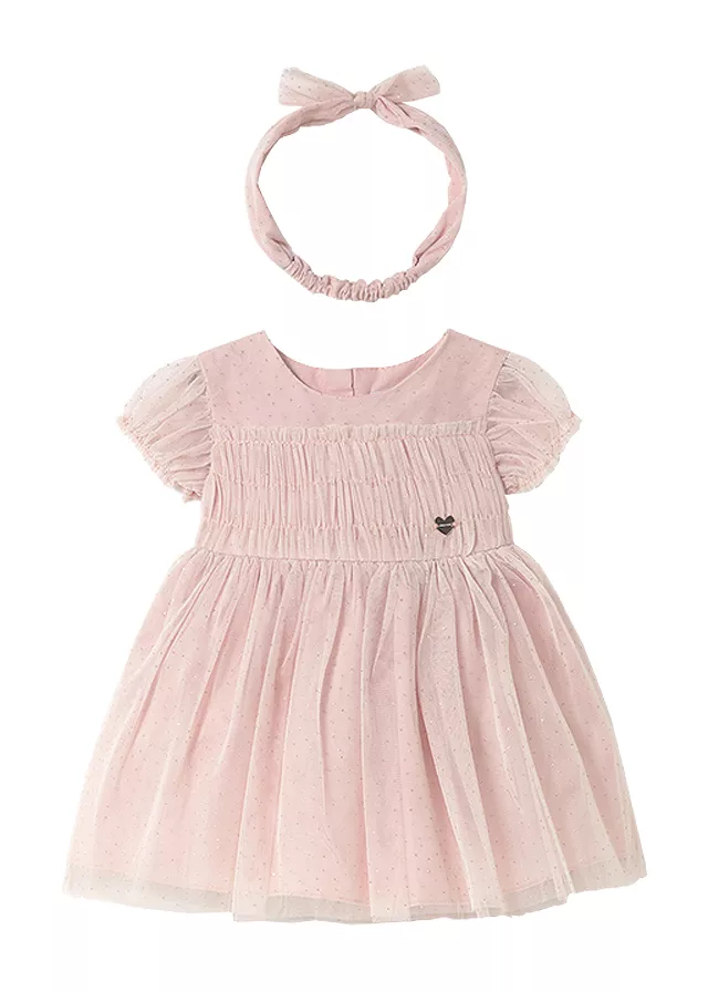 Rochie tul + bentita - Roz - Mayoral , [],bestfam.ro