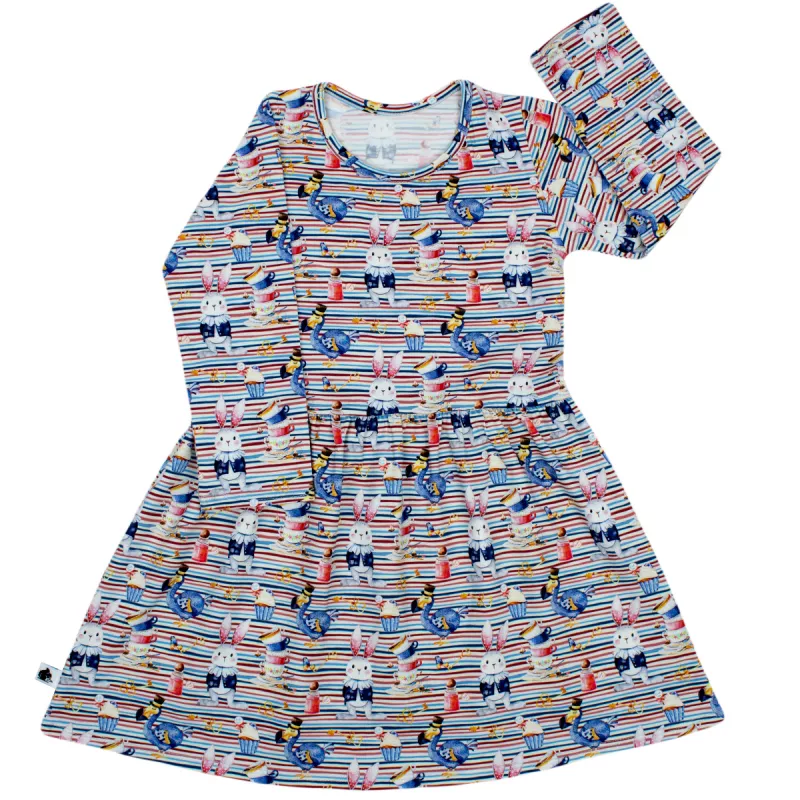 Rochita cu maneca lunga imprimeu iepurasi  98 cm (2-3 ani), [],bestfam.ro