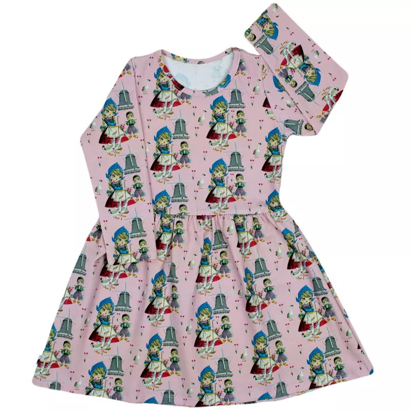 Rochita cu maneca lunga imprimeu povesti cu mori de vant si copii 86 cm (12-18 luni), [],bestfam.ro