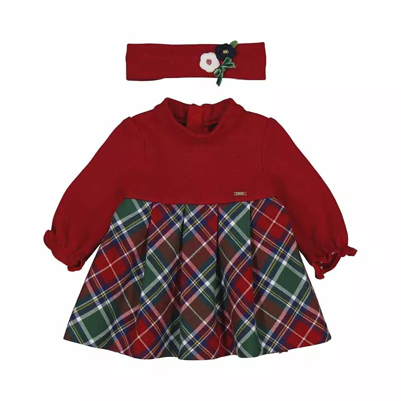 Rochita rosie combinata carouri - Mayoral  4-6 luni (70 cm), [],bestfam.ro